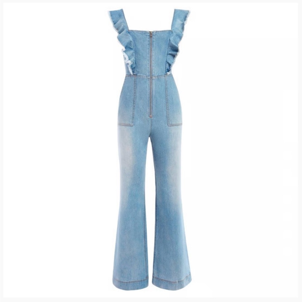 Alice + Olivia Light Blue Denim Overalls